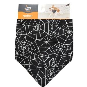 Hyde and Eek! Boutique Pet Reversible‎ Bandana, Spider Web/Plaid, One Size NEW